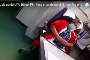 Scandalos! Doctoriţă filmată în timp ce refuză internarea unui pacient la Spitalul din Băicoi. Într-un acces de furie, rupe actele cu care persoana respectivă s-a prezentat la spital