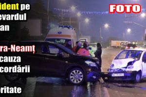 Accident pe bulevardul Traian din Piatra-Neamţ din cauza neacordării de prioritate