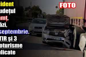 Accident în Neamţ, astăzi, 26 septembrie. Un TIR şi 3 autoturisme implicate