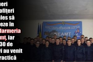 4 tineri subofiţeri au ales să lucreze în Jandarmeria Neamţ, iar alţi 30 de elevi au venit în practică