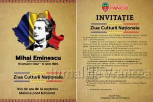 PANCIU: Ziua Culturii Naţionale sărbătorită cu lansări de carte şi recital de versuri din lirica Eminesciană