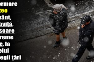 Informare meteo de vânt, lapoviţă, ninsoare şi vreme rece, la nivelul întregii ţări