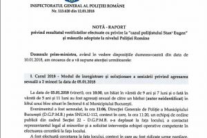  Sinteza raportului prezentat de seful Politei Romane Bogdan Despescu premierului. Sunt nominalizati chestori, comisari sefi, agenti 