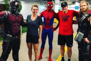 Simona Halep si Andrei Pavel, alaturi de Spider-Man, Thor si Ant-Man in Australia