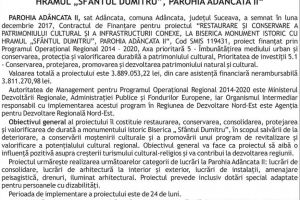 “RESTAURARE ŞI CONSERVARE A PATRIMONIULUI CULTURAL ŞI A INFRASTRUCTURII CONEXE, LA BISERICA ...