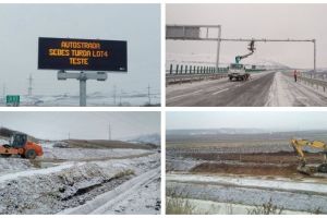 FOTO/ Autostrada Sebeş-Turda: Se fac ultimele lucrări pe lotul 4. Operaţiuni de montare a parapeţilor, a camerelor de supraveghere şi de execuţie a drumului tehnologic