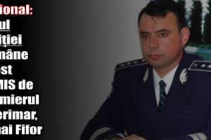 Naţional: Şeful Poliţiei Române, chestorul Bogdan Despescu, a fost demis de premierul interimar, Mihai Fifor