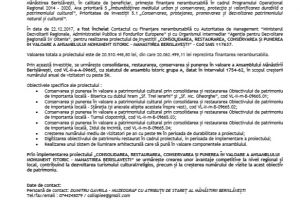 ANUNT INCEPERE PROIECT –  „CONSOLIDAREA, RESTAURAREA, CONSERVAREA ȘI PUNEREA ÎN VALOARE A ANSAMBLULUI MONUMENT ISTORIC – MĂNĂSTIREA BERISLĂVEȘTI”