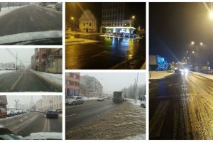 FOTO. Cum arată străzile principale din Alba Iulia după o zi cu zăpadă. Utilajele de deszăpezire nu intră în garaj până nu termină de curăţat