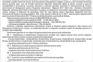 LANSARE PROIECT  REABILITARE ŞI MODERNIZARE INFRASTRUCTURA RUTIERĂ ÎN STAŢIUNEA ...