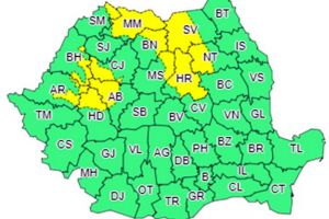 Cod galben de ninsori şi viscol, în Bihor