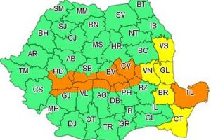 Cod portocaliu de vânt puternic, care va troieni zăpada, în sudul judeţului Alba