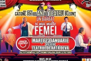 35 de ani de teatru. Magda Catone şi Claudiu Bleonţ prezintă spectacolul „Un bărbat şi mai multe femei”