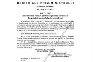 A fost schimbat omul lui Tudose. Cine este noul sef al Corpului de control al primului ministru 