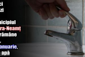 Cinci străzi din municipiul Piatra-Neamţ vor rămâne luni, 22 ianuarie, fără apă