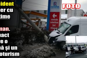 Accident rutier cu victime în municipiul Roman. Impact între o dubă şi un autoturism
