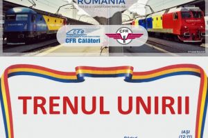 Trenul Unirii, remorcat de o locomotiva Tricolora va face legatura intre Bucuresti si Iasi, de Ziua Micii Uniri
