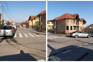 FOTO ȘTIREA TA: Maşini lăsate anapoda, în zona unei intersecţii din cartierul Cetate al municipiului Alba Iulia
