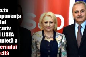 PSD a decis componenţa noului Executiv. Vezi LISTA completă a Guvernului Dăncilă