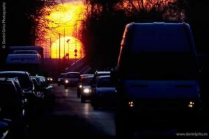 Apus de poveste, surprins de un fotograf, la Ploiesti