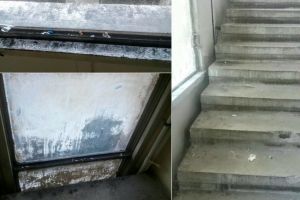 Spitalul Judetean Constanta: Pe scara de acces, pacientii, apartinatorii si cadrele medicale fumeaza de zor