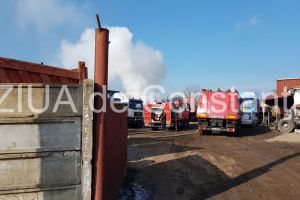 Imagini de la eveniment. Alerta la pompieri. Un incendiu violent a izbucnit la Cumpana in curtea unei societati