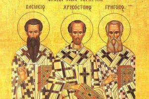 Sfinţii Vasile cel Mare, Grigorie Teologul şi Ioan Gură de Aur