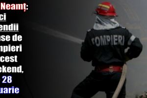 ISU Neamţ: Cinci incendii stinse de pompieri în acest weekend, 26-28 ianuarie