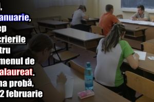 Luni, 29 ianuarie, încep înscrierile pentru examenul de Bacalaureat. Prima probă, pe 12 februarie