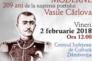 4 februarie – manifestări dedicate poetului Vasile Cârlova