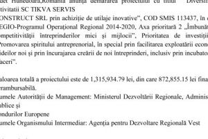 Diversificarea activitatii SC TIKVA SERVIS CONSTRUCT SRL prin achiziţie de utilaje inovative