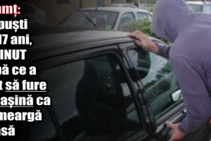 Neamţ: Un puşti de 17 ani, reţinut după ce a vrut să fure o maşină ca să meargă acasă