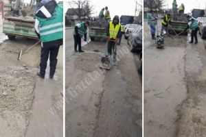 MORENI: După bordurile din nisip, s-a „asfaltat” cu pietriş din gârlă pe un bulevard central (VIDEO)