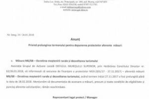 GAL Defileul Mureşului Superior. Anunţ privind prelungirea termenului pentru depunerea proiectelor